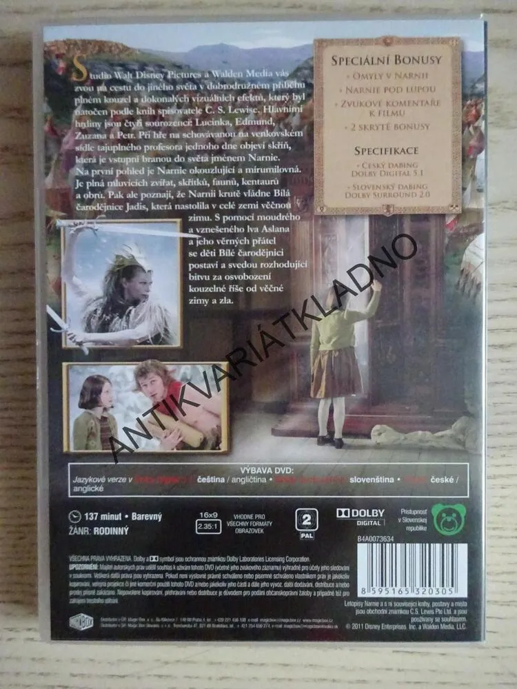 LETOPISY NARNIE, LEV, ČARODĚJNICE A SKŘÍŇ, DVD FILM
