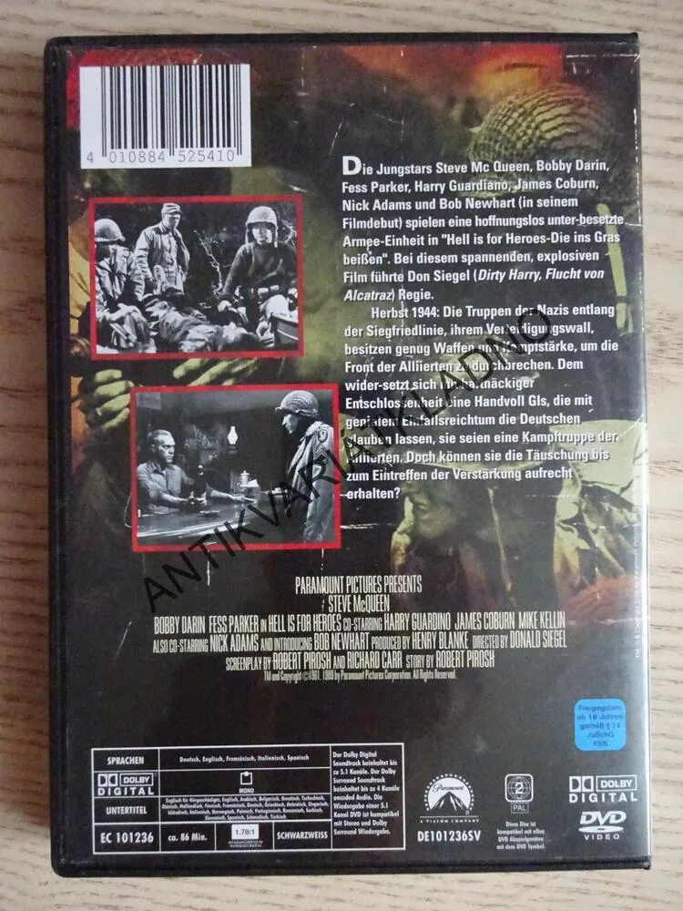 HELL IS FOR HEROES, DVD FILM