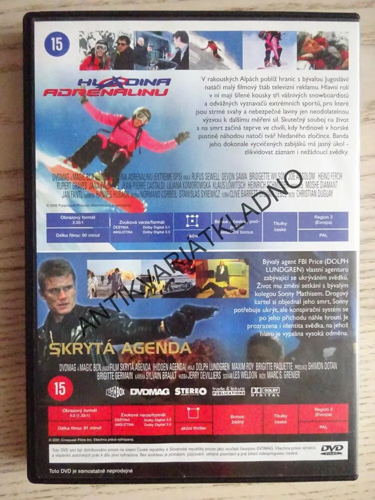 HLADINA ADRENALINU, SKRYTÁ LEGENDA, DVD FILM