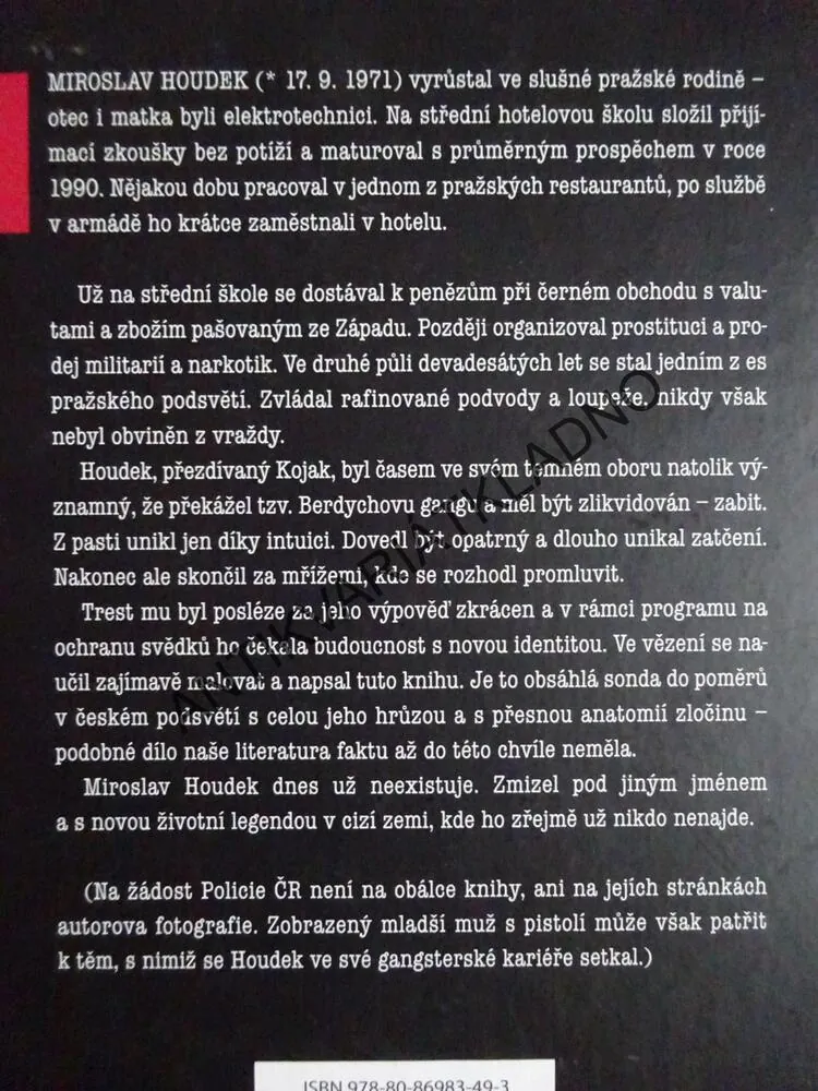 ZLOČIN V ČECHÁCH, MIROSLAV HOUDEK PŘEZDÍVANÝ KOJAK, **an