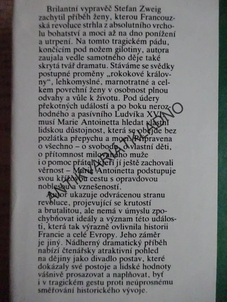 MARIE ANTOINETTA, STEFAN ZWEIG, **an