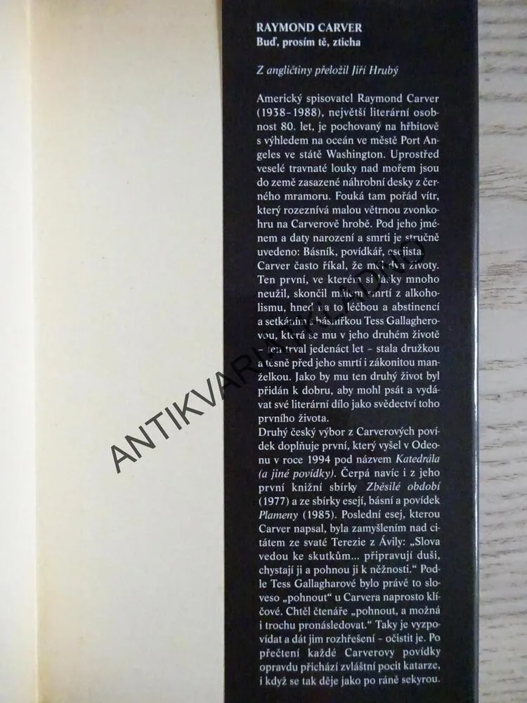 BUĎ, PROSÍM TĚ, ZTICHA, RAYMOND CARVER, **an