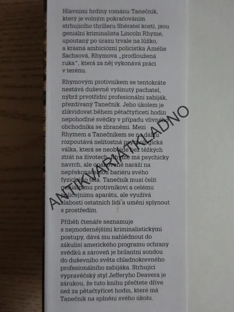 TANEČNÍK, JEFFERY DEAVER, **an