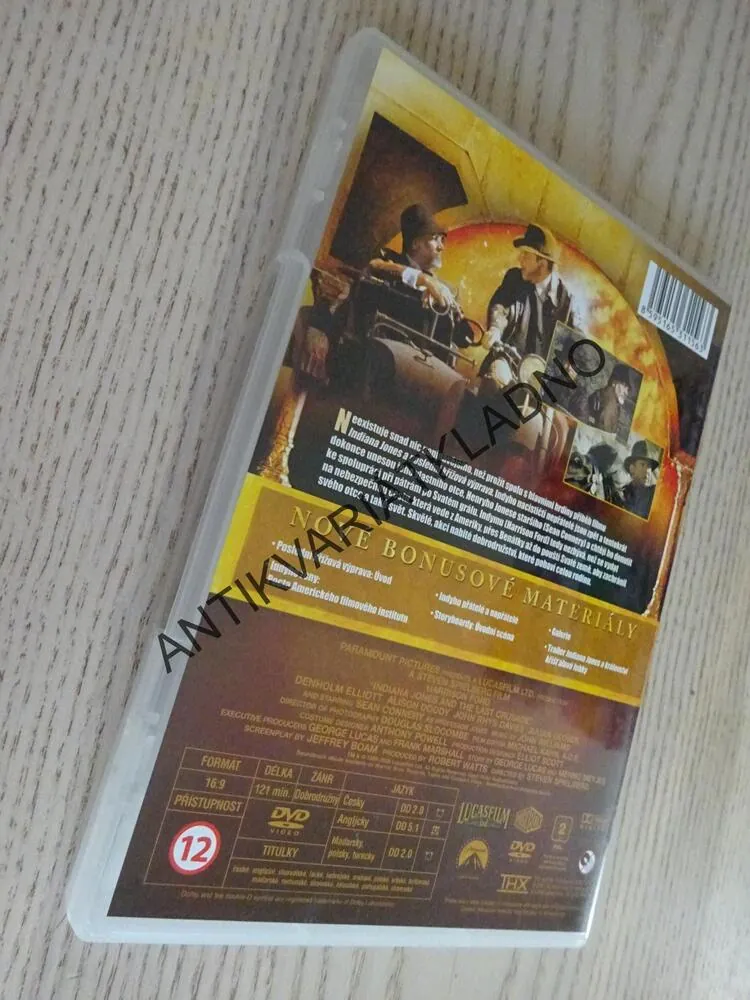 INDIANA JONES A POSLEDNÍ KŘÍŽOVÁ VÝPRAVA, DVD FILM