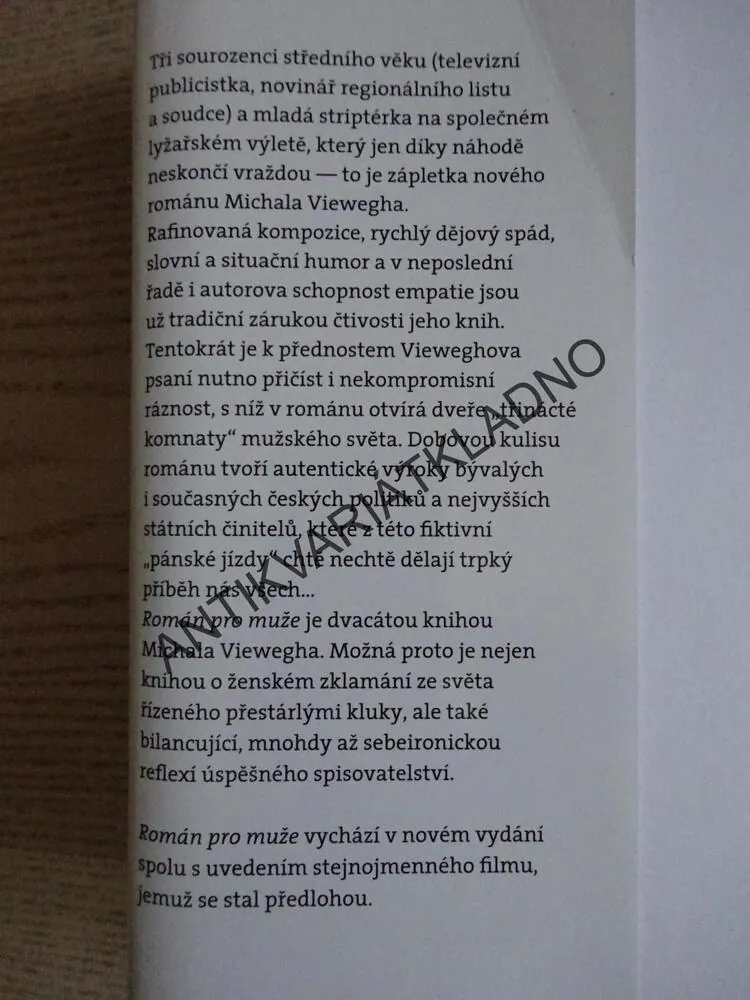 ROMÁN PRO MUŽE, MICHAL VIEWEGH, **an