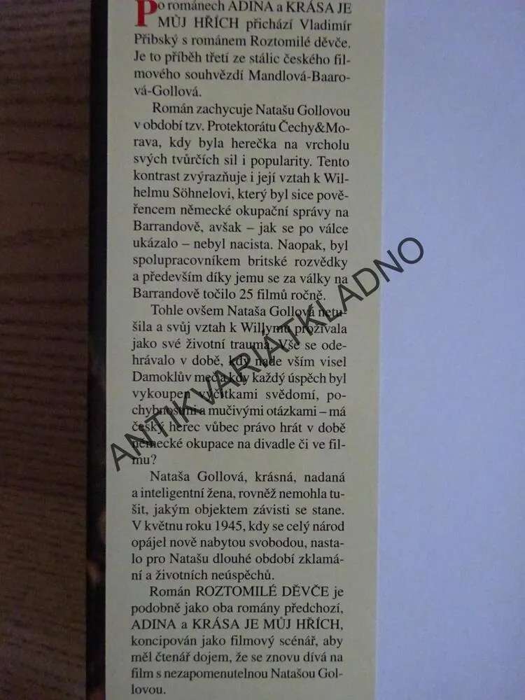 ROZTOMILÉ DĚVČE, ZLATÁ ÉRA NATAŠI GOLLOVÉ, VLADIMÍR PŘIBSKÝ, **an
