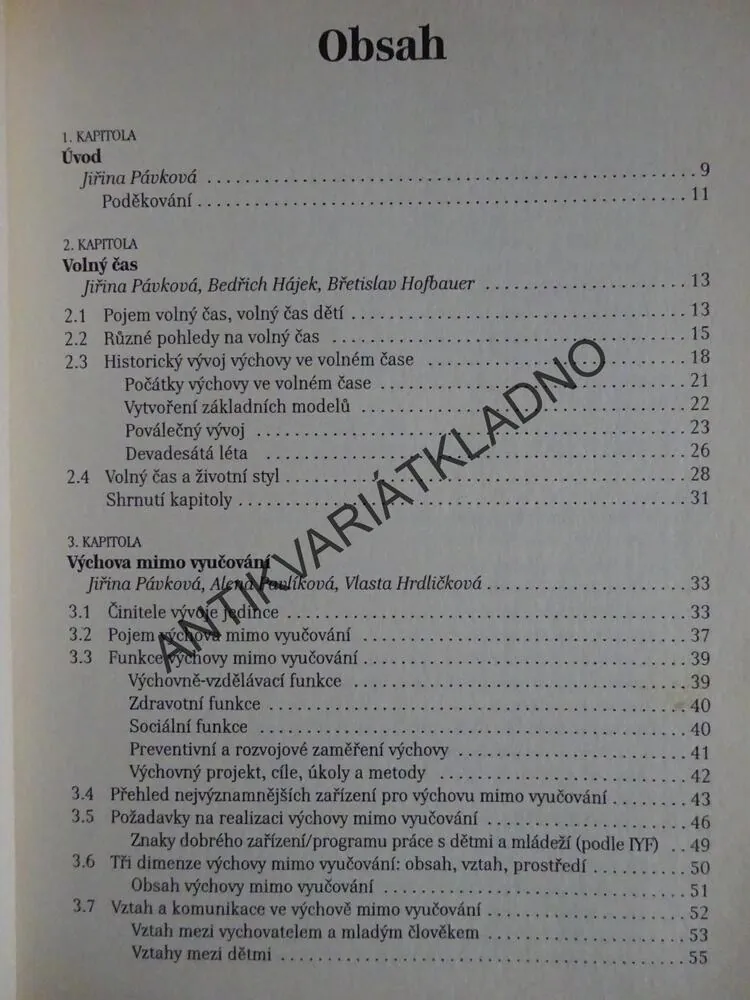 PEDAGOGIKA VOLNÉHO ČASU, PÁVKOVÁ, HÁJEK A DALŠÍ, **an