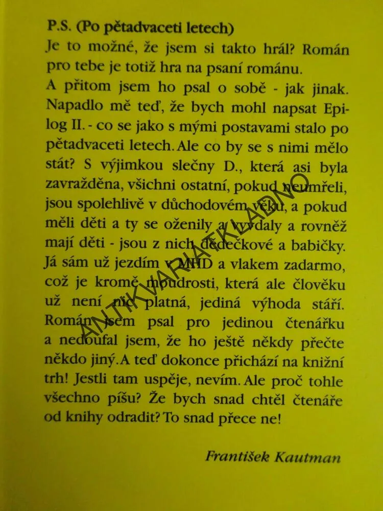 ROMÁN PRO TEBE, FRANTIŠEK KAUTMAN, **an