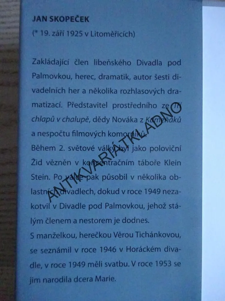 JAN SKOPEČEK: O SOBĚ, **an
