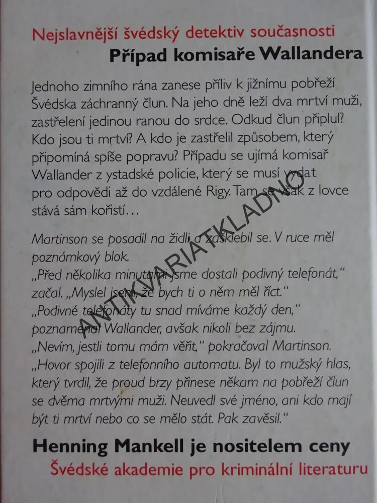 MRTVÍ VE ČLUNU, HENNING MANKELL, **an