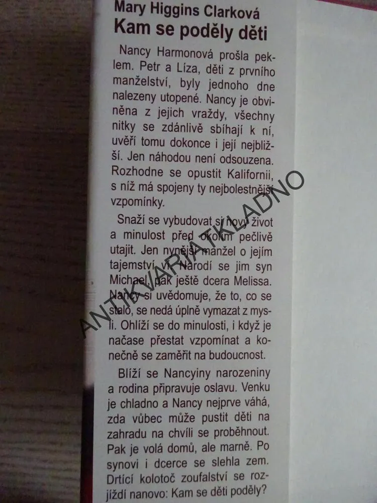 KAM SE PODĚLY DĚTI?, MARY HIGGINS-CLARK, **an