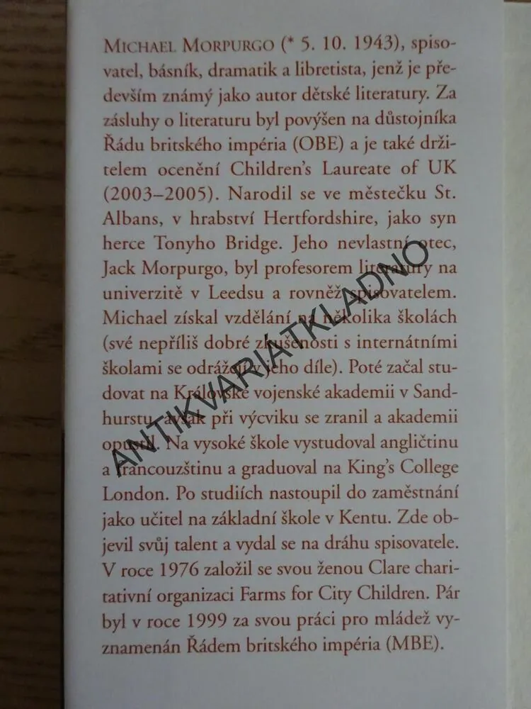 VÁLEČNÝ KŮŇ, MICHAEL MORPURGO, **an