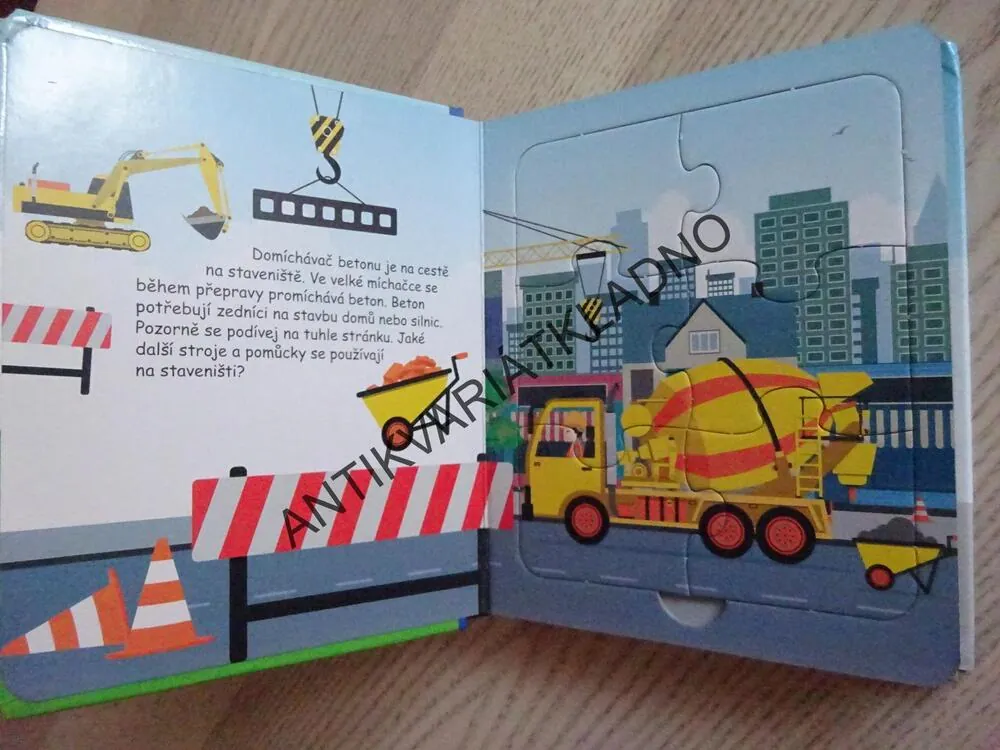 KNÍŽKA S PUZZLE, VŠE, CO JEZDÍ, 5 X PUZZLE, **an