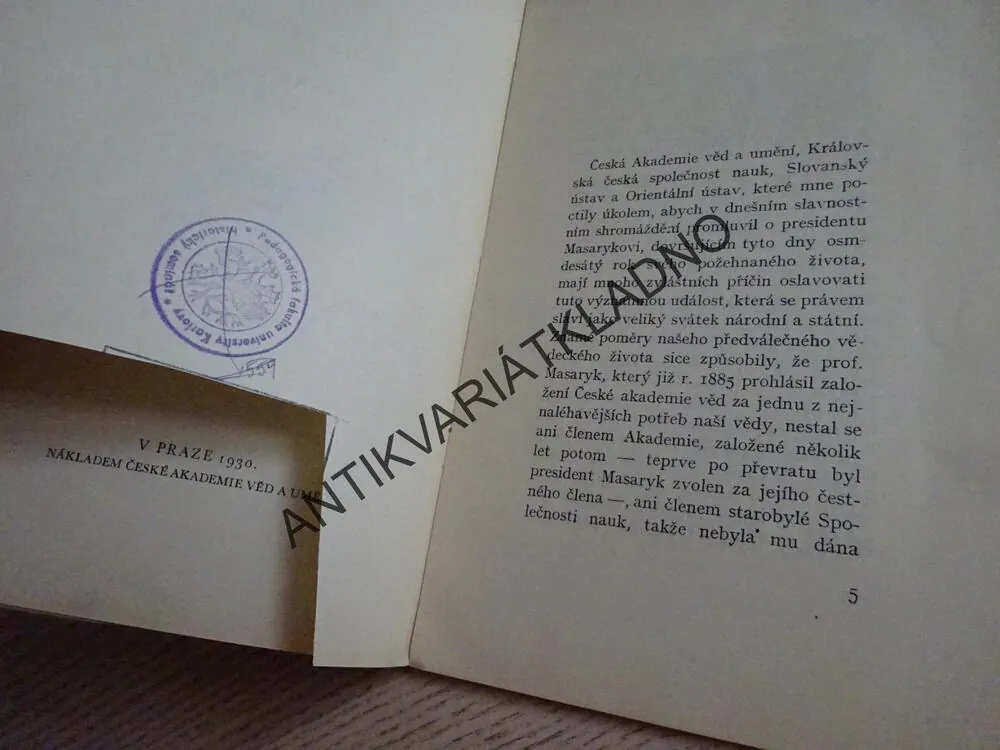 MASARYK A JEHO DÍLO VĚDECKÉ, KAMIL KROFTA