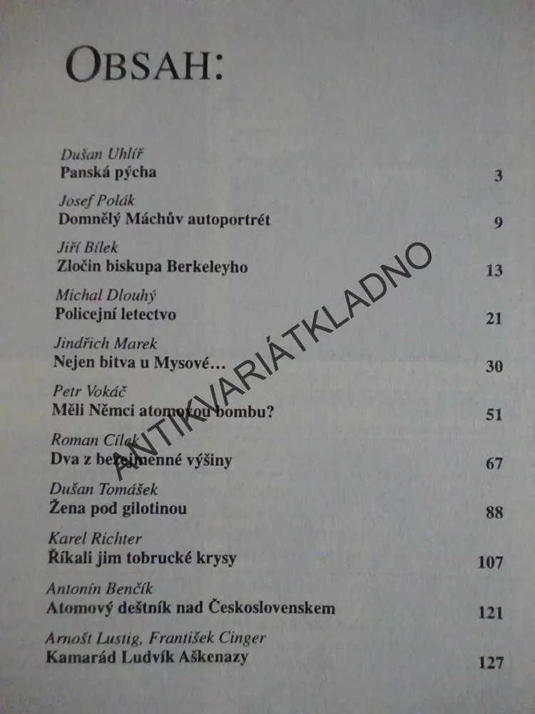 PŘÍSNĚ TAJNÉ!, 1/2002, HISTORIE POLICEJNÍHO LETECTVA, **an