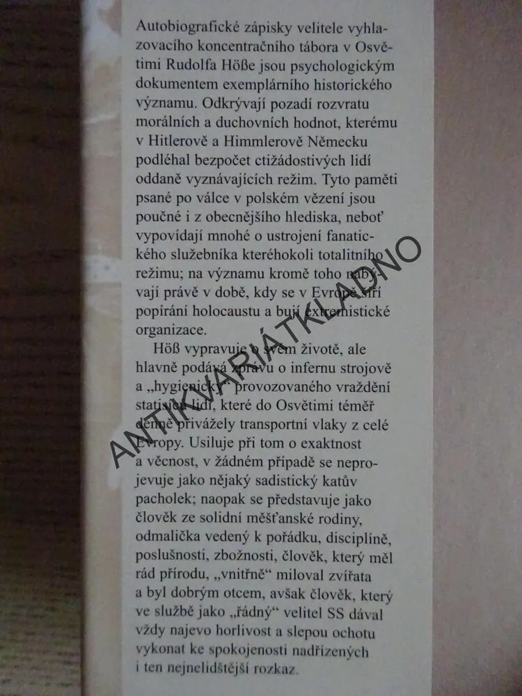 VELITELEM V OSVĚTIMI, RUDOLF HESS, **an