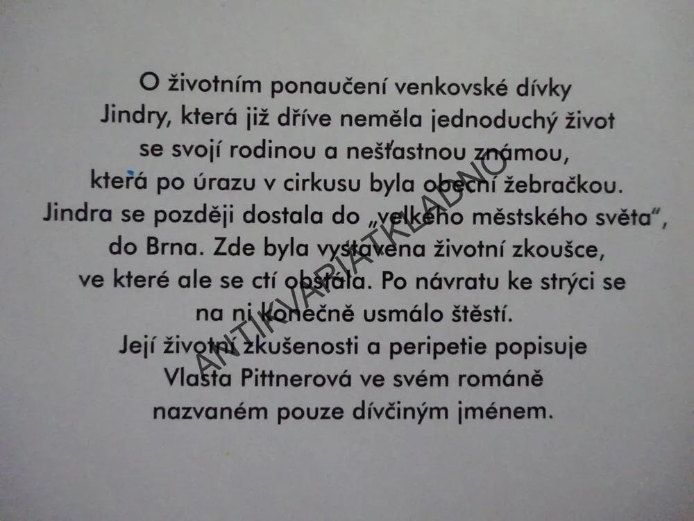 JINDRA, VLASTA PITTNEROVÁ, **an
