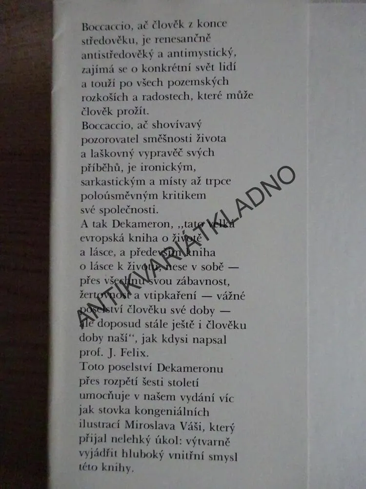 DEKAMERON, GIOVANNI BOCCACCIO, **an