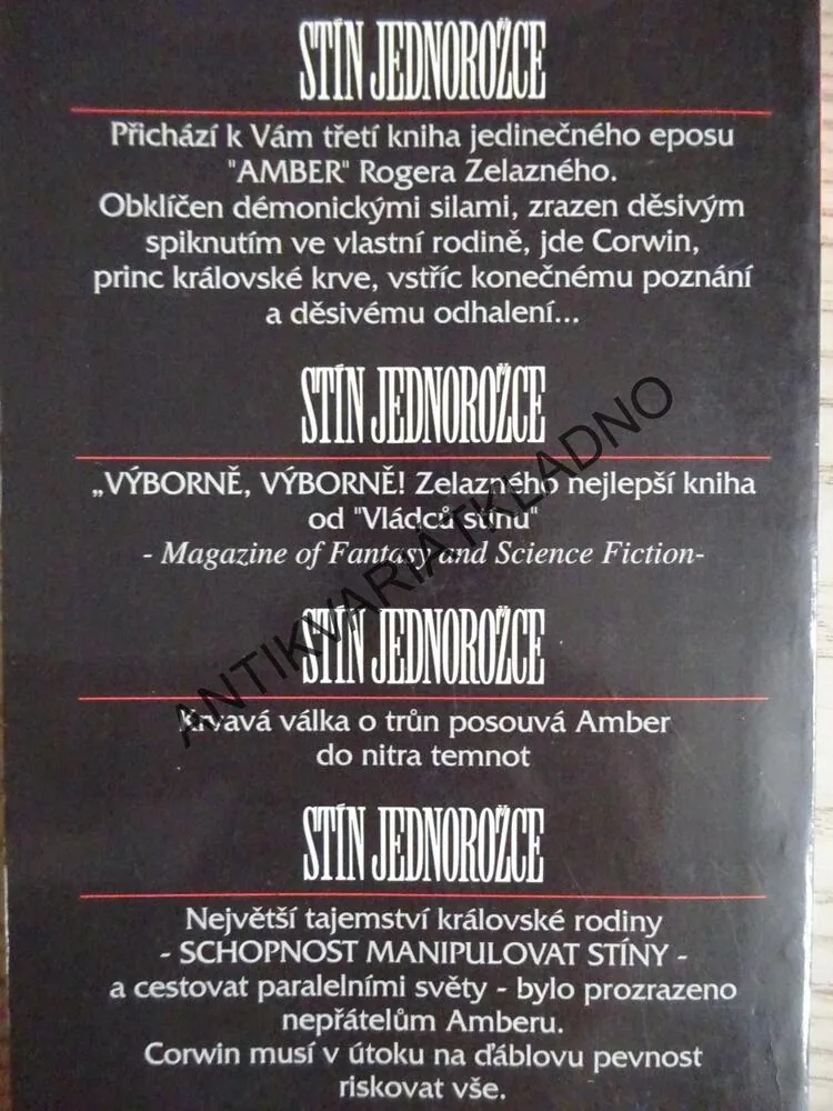 STÍN JEDNOROŽCE, ROGER ZELAZNY, **an