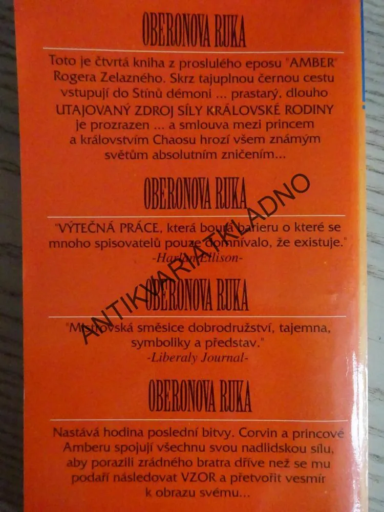 OBERONOVA RUKA, ROGER ZELAZNY, **an