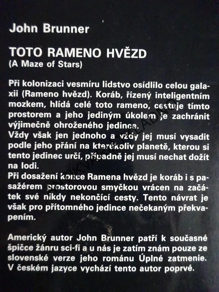 TOTO RAMENO HVĚZD, JOHN BRUNNER, **an