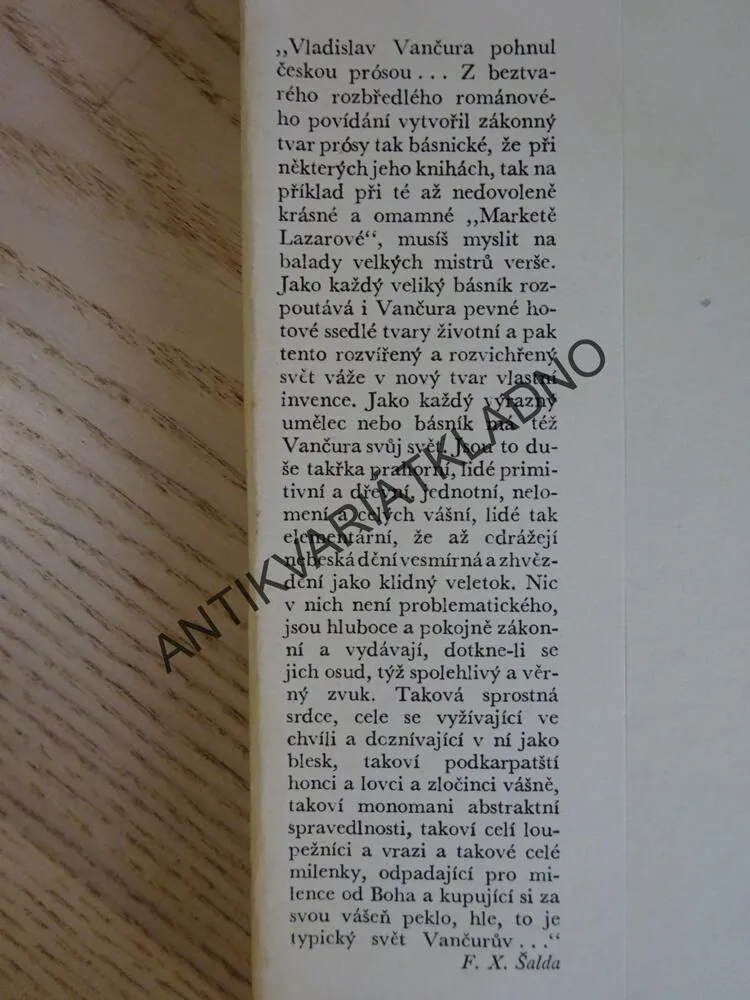 MARKÉTA LAZAROVÁ, VLADISLAV VANČURA, **an