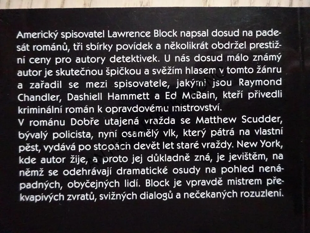 DOBŘE UTAJENÁ VRAŽDA, LAWRENCE BLOCK, **an