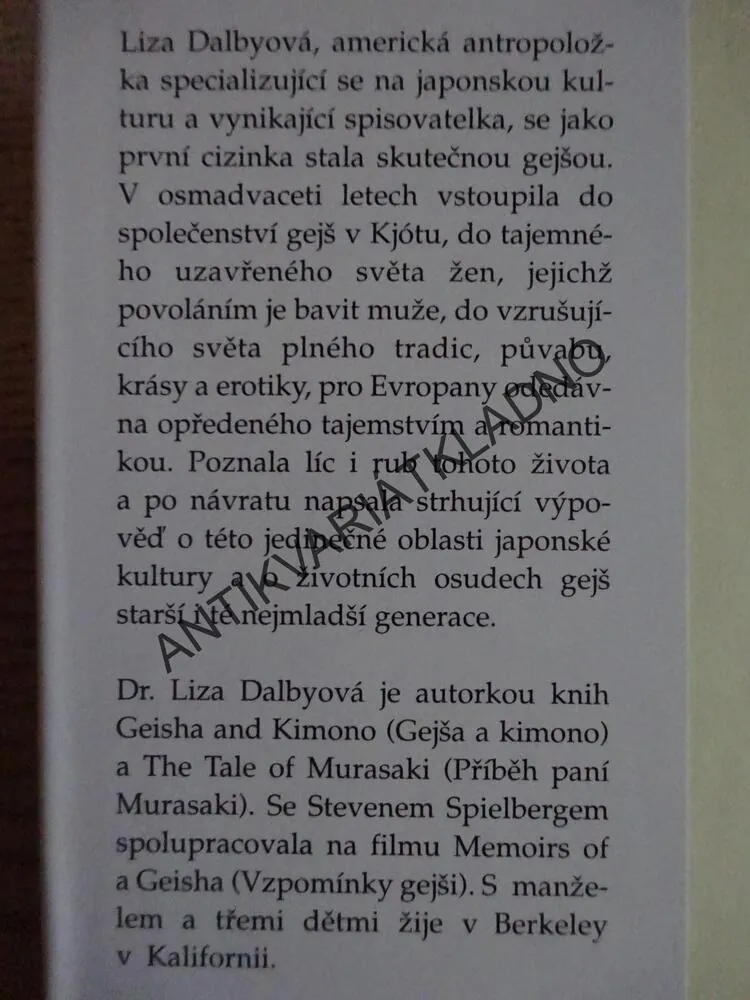 GEJŠA, LIZA DALBYOVÁ, **an