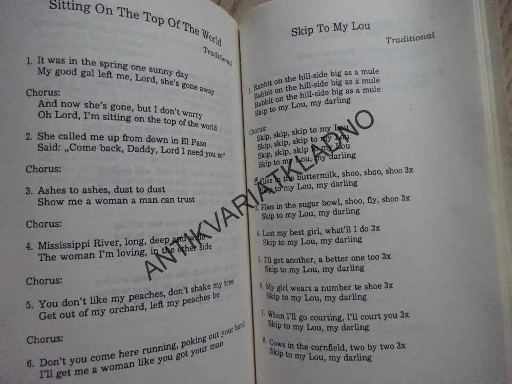 BLUEGRASS AND COUNTRY, KOSMATA, 101 PÍSNÍ V ANGLIČTINĚ, ZPĚVNÍK, NOTY, TEXTY, AKORDY