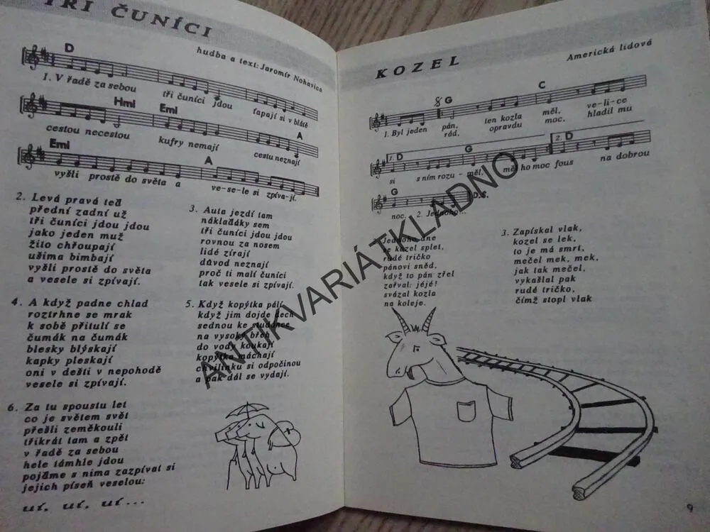 PRÁZDNINY V TELČI 1992, ZPĚVNÍK, NOTY, TEXTY