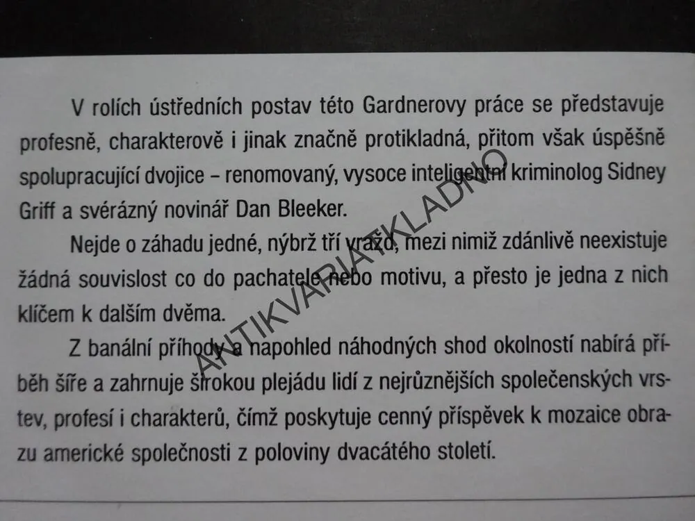 PŘÍPAD ZAPOMENUTÉ VRAŽDY, E. S. GARDNER, **an