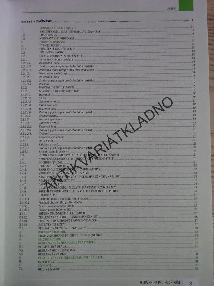 VELKÁ KNIHA PRO PODNIKÁNÍ PRO FYZICKÉ I PRÁVNICKÉ OSOBY, **an