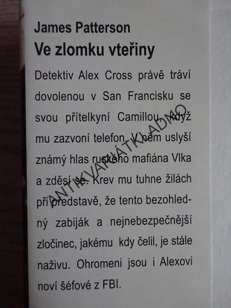 VE ZLOMKU VTEŘINY, JAMES PATTERSON, **an