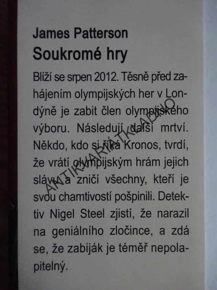 SOUKROMÉ HRY, JAMES PATTERSON, **an