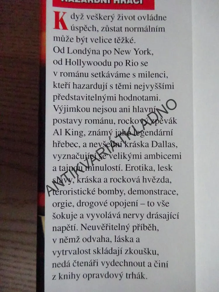 MILENCI A HAZARDNÍ HRÁČI, JACKIE COLLINS, **an
