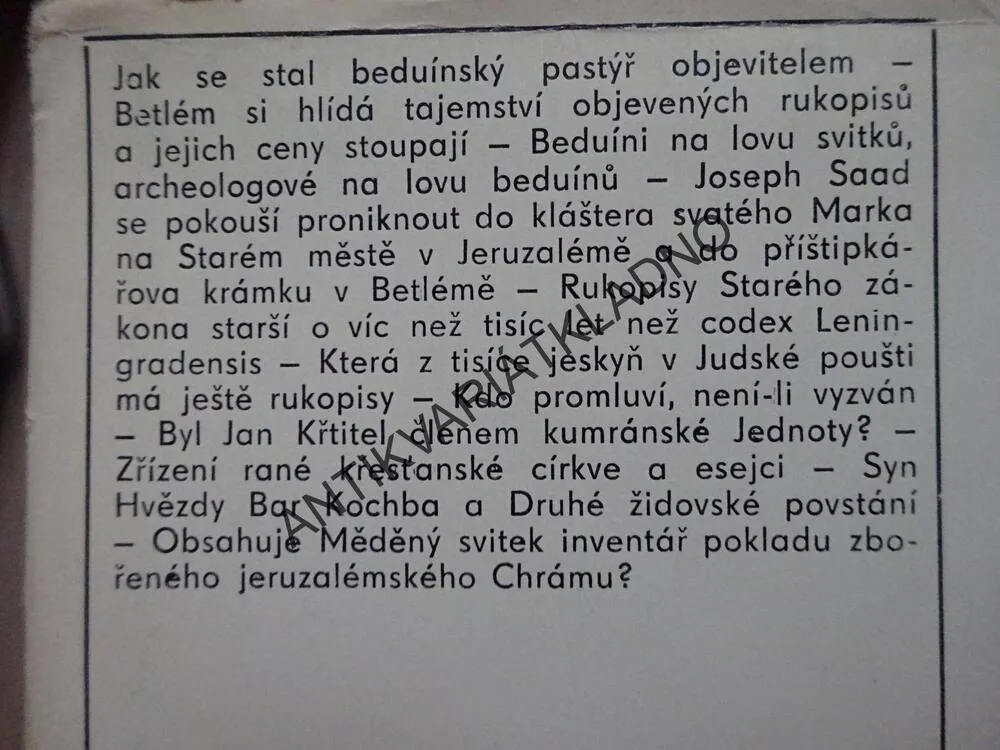 RUKOPISY OD MRTVÉHO MOŘE, JOHN ALLEGRO, **an