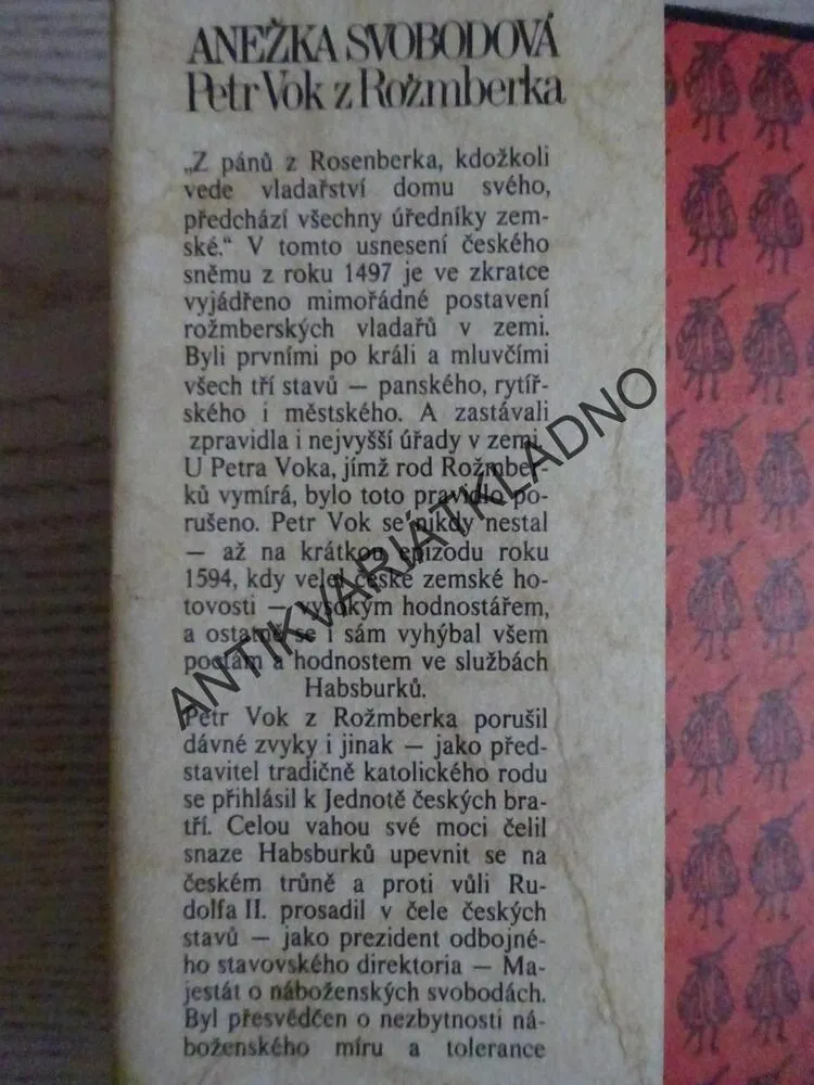 PETR VOK Z ROŽMBERKA, ANEŽKA SVOBODOVÁ, **an