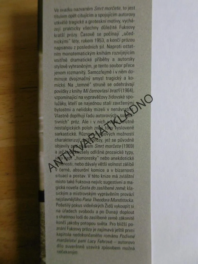 SMRT MORČETE, LADISLAV FUKS