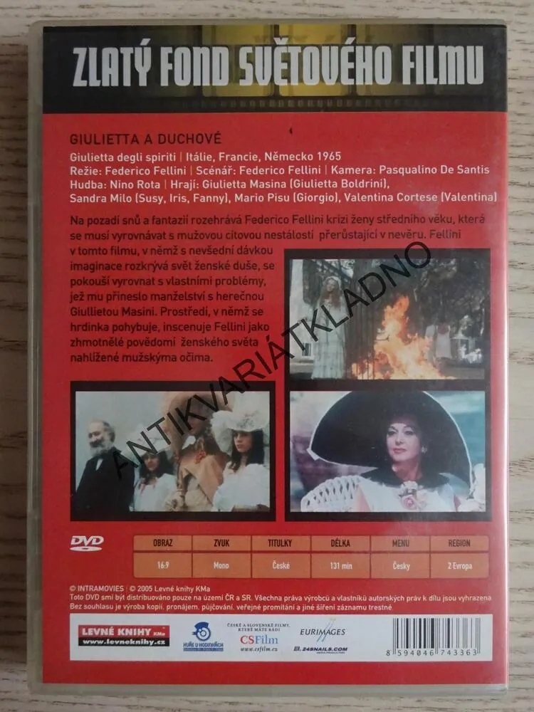 GIULIETTA A DUCHOVÉ, DVD FILM