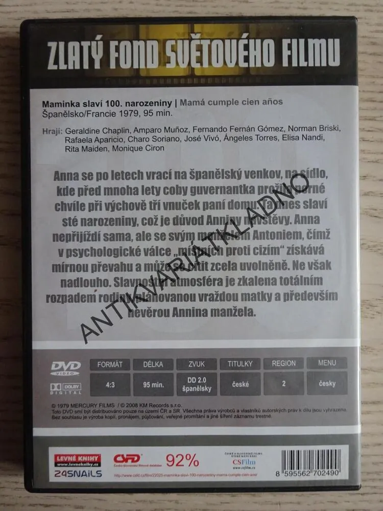 MAMINKA SLAVÍ 100. NAROZENINY, DVD FILM
