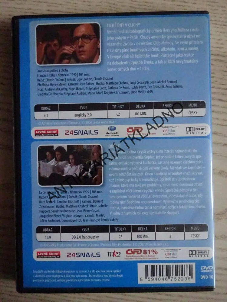 TICHÉ DNY V CLICHY, OBŘAD, DVD FILM