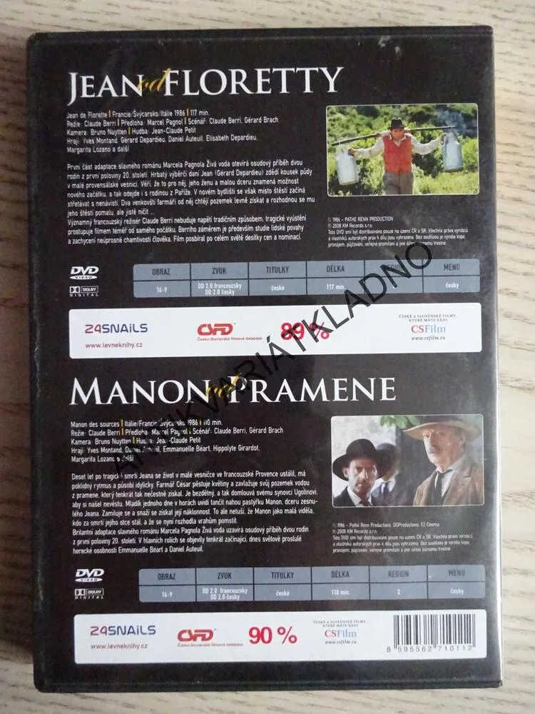 JEAN FLORETTY, MANON OD PRAMENE, DVD FILM
