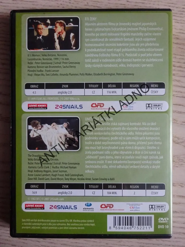 8 A 1/2 ŽENY, UMĚLCOVA SMLOUVA, DVD FILM