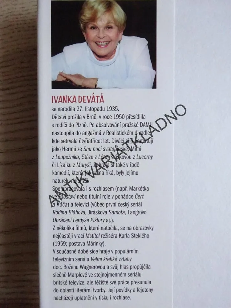 V OBLAKU DEZINFEKCE, IVANKA DEVÁTÁ, **an