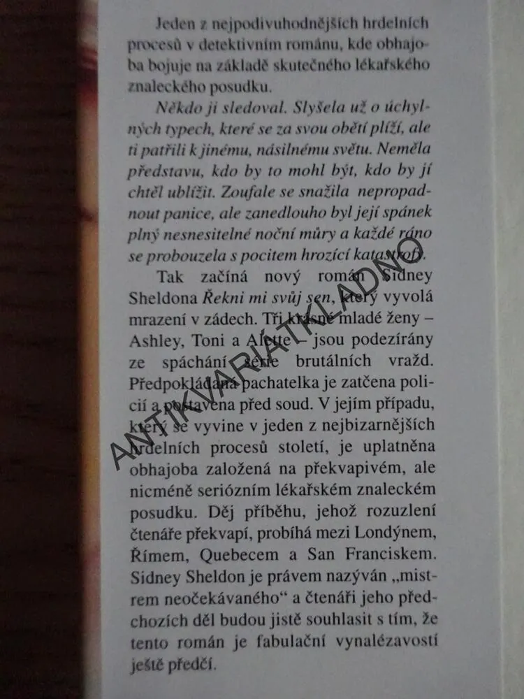 ŘEKNI MI SVŮJ SEN, SIDNEY SHELDON, **an