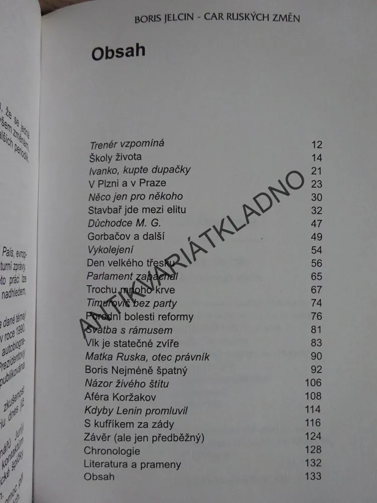 BORIS JELCIN, CAR RUSKÝCH ZMĚN, JIŘÍ DOUBRAVA, **an