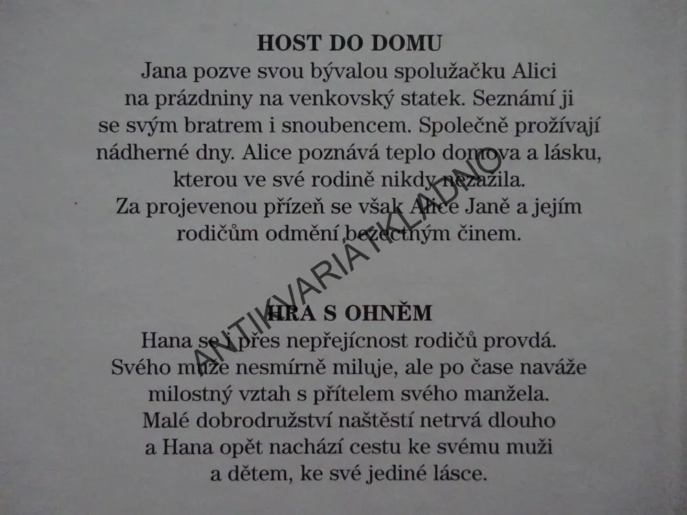 HOST DO DOMU, HRA S OHNĚM, VLASTA JAVOŘICKÁ, **an