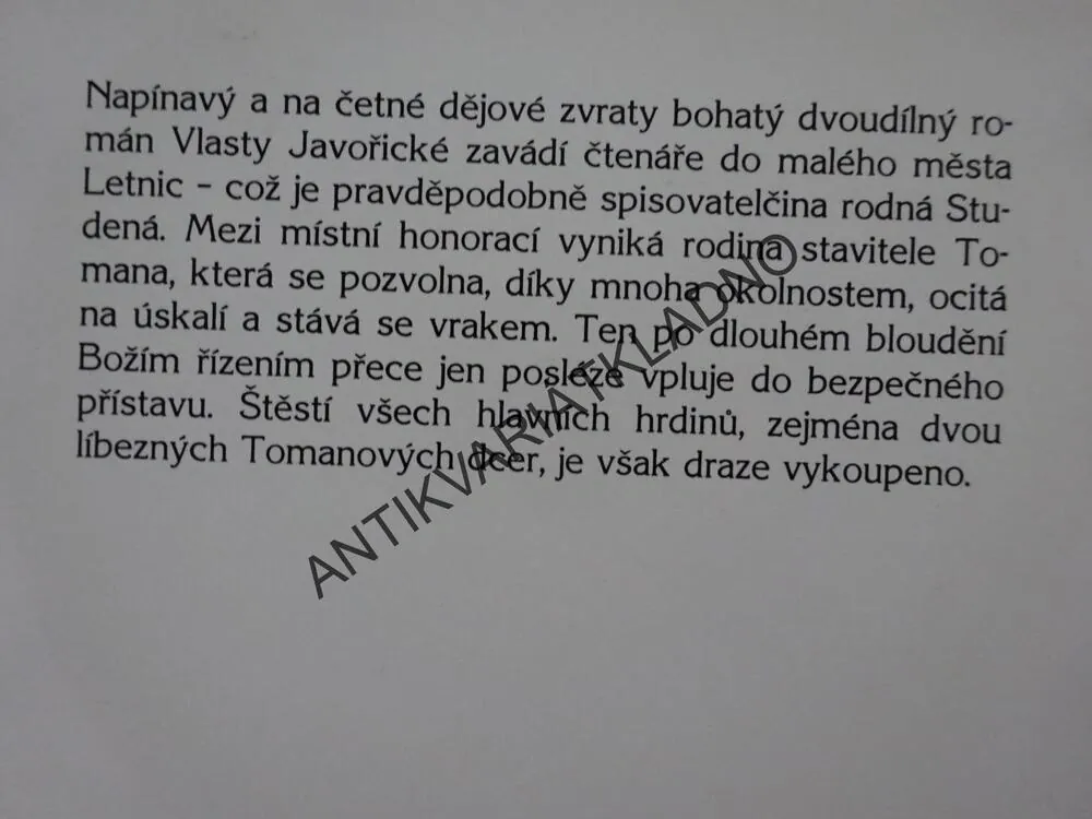 VYKOUPENÉ ŠTĚSTÍ, 1-2, VLASTA JAVOŘICKÁ, **an