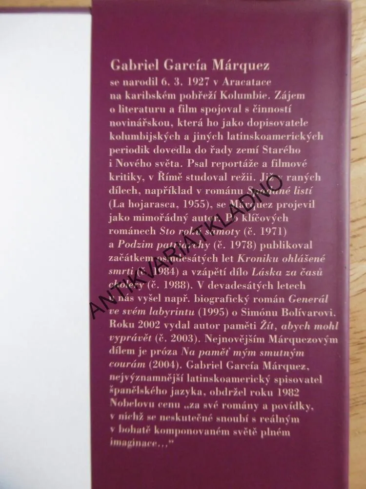 KRONIKA OHLÁŠENÉ SMRTI, GABRIEL GARCÍA MÁRQUEZ, **an