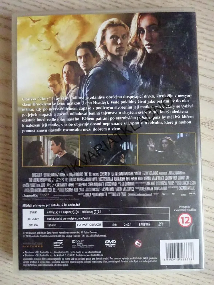 MORTAL INSTRUMENTS, MĚSTO KOSTÍ, DVD FILM
